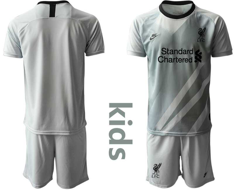 Youth 2020-2021 club Liverpool grey goalkeeper blank Soccer Jerseys